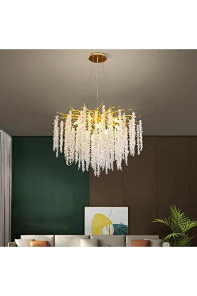 Jiju Chandelier Gold Metal Crystal 6xe14 D450mm