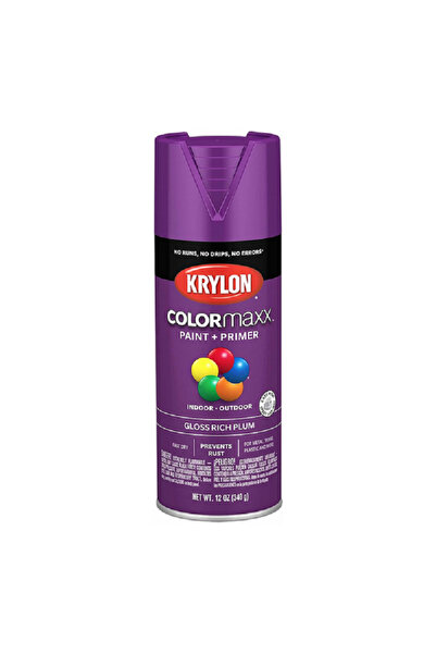 Krylon طلاء بخاخ وطبقة أساس داخلية وخارجية من Colormaxx بلون أرجواني غني