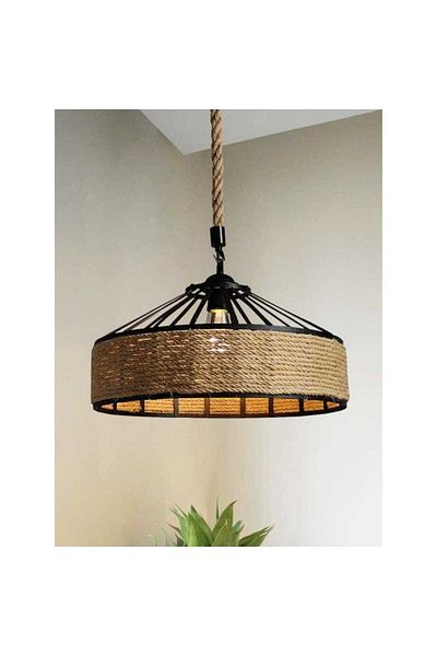LightPlanet Rustic Chandelier With Rope E27, Max 1X 40W D30cm