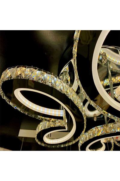 Sueva Crystal LED Chandelier with 2.4G wifi Remote Control, light/cold/warm/neutral, adjustable intensity