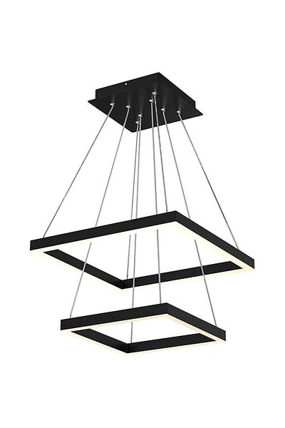 Sueva Minimalist Square Led Chandelier, 2.4g Wifi Remote Control 50cm 30cm Light/cold/warm/neutral Brown