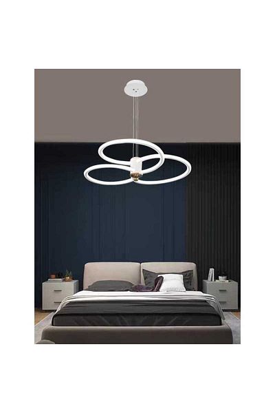 Jiju White Led Chandelier With 2.4g Wifi Remote Control With Light/cold/warm/neutral Adjustable Intensity