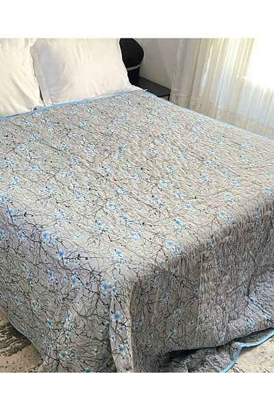 Özyuvam Quilted Cotton Fiber Filled Double Floral Patterned Pique