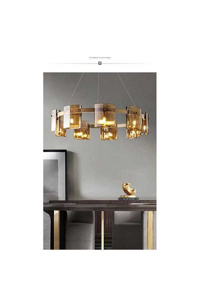 LightPlanet Lustra LED Modern Polish GOLD Glass G9 X 9