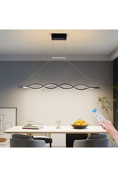 LightPlanet Black LED Chandelier with 2.4G wifi Remote Control light/cold/warm/neutral adjustable intensity