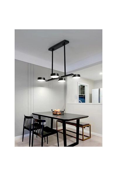 Jiju Led Chandelier With Remote Control Black Wifi 2.4g Light/cold/warm/neutral Adjustable Intensity