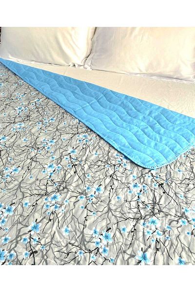 Özyuvam Quilted Cotton Fiber Filled Double Floral Patterned Pique