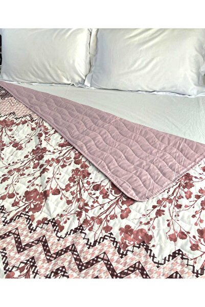 Özyuvam Quilted Cotton Fiber Filled Double Floral Patterned Pique