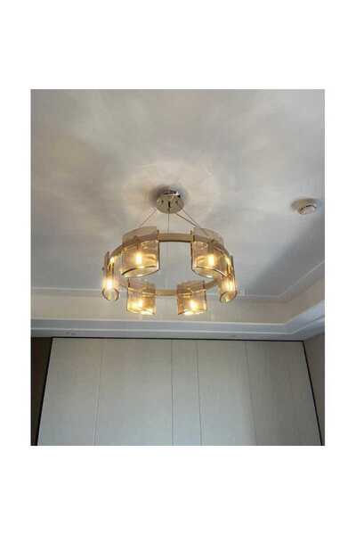 Jiju Lustra Led Modern Polish Gold Glass G9 X 6