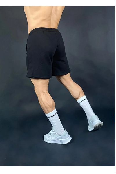 halowear Unisex Μαύρο S-shorts με ελαστική μέση και τσέπες