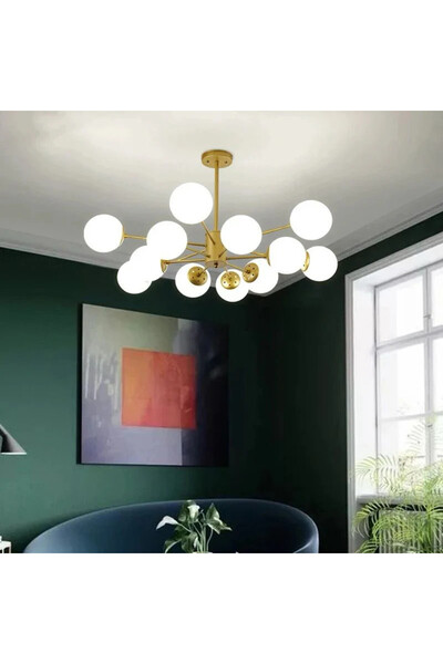 Jiju Led Chandelier Modern 12 Globe Matte G9 Socket Bulbs Not Included