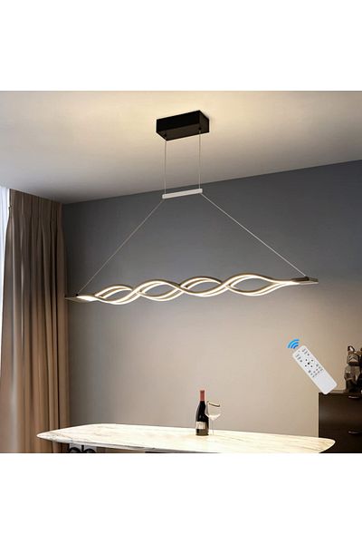 LightPlanet Black LED Chandelier with 2.4G wifi Remote Control light/cold/warm/neutral adjustable intensity