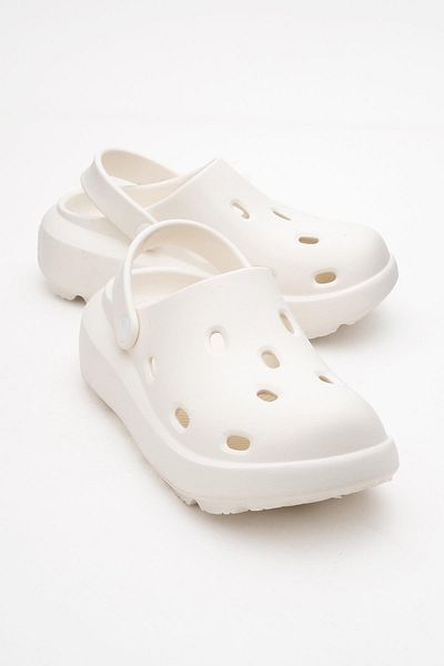 CCWAY AYAKKABI Women's Sabo Slippers Ecru