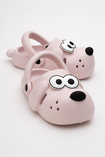CCWAY AYAKKABI Children's Dog Sabo Slippers 21-28 Powder