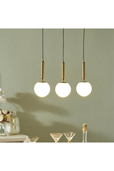 Jiju Chandelier With 3 White Globes Matt E27 Max 60w/bulb