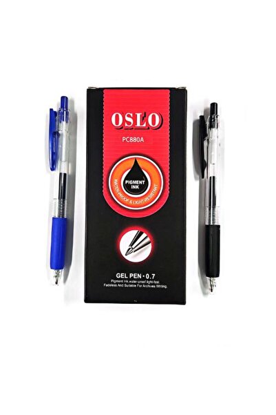 Oslo Gel Pen .0.7 Black-6 , Blue -6 Pack of 12