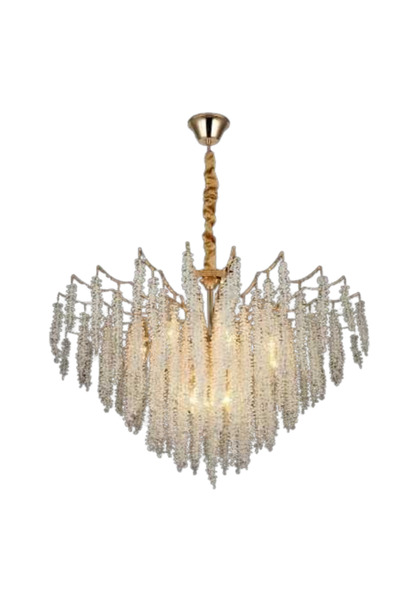 Sueva Πολυέλαιος Μεταλλικός Χρυσός Κρύσταλλος 12xE14 d800mm