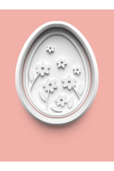 AKTASTORE قالب بسكويت على شكل بيضة على شكل زهرة وقالب عجينة السكر