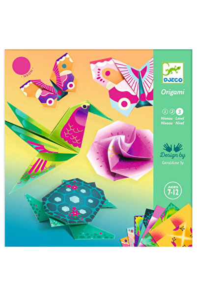 djeco Joc creativ origami Animale si flori exotice, Djeco, editie potrivita c...