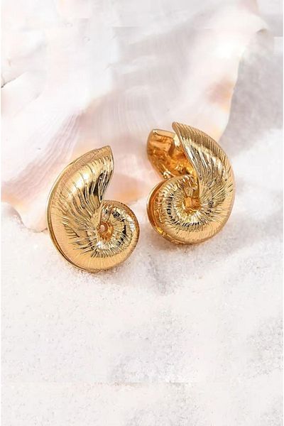 MioArt Special Series Double Sided Seashell / Snail Design Earrings