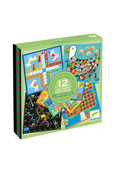 djeco Colectia de 12 jocuri clasice, Djeco, super rezistent