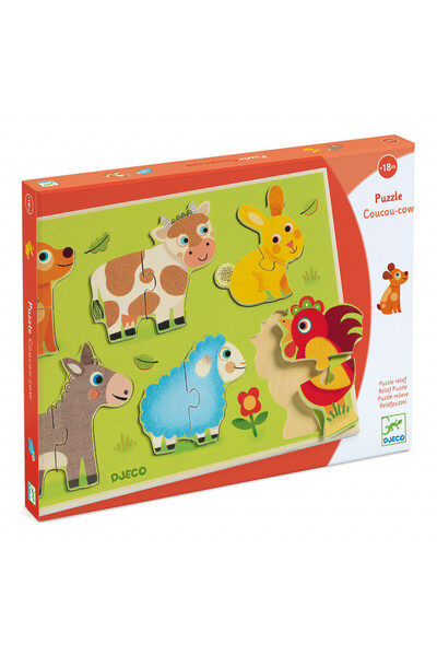djeco Puzzle din lemn Coucou, Djeco, super rezistent