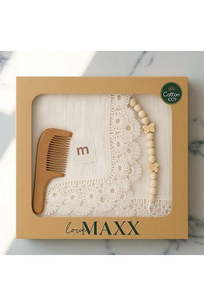 MİLAYS LİFE HOME COLLECTİON Lovemaxx Muslin Blanket Comb Pacifier Handle Premium Set