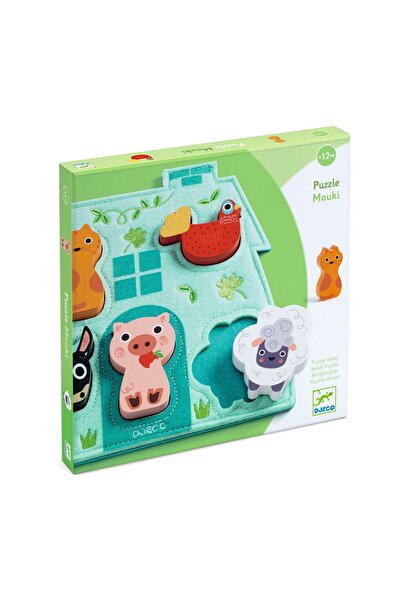 djeco Puzzle din lemn cu bază din fetru, Djeco, super rezistent