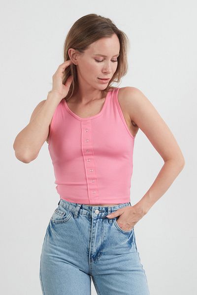 Fulla Moda Βασικό κορμάκι με κουμπωτά