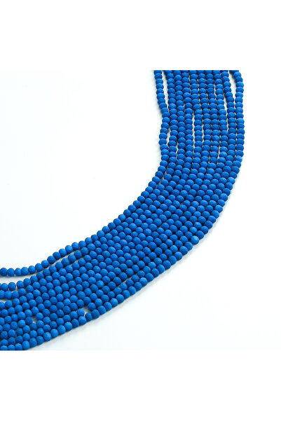 yfhobi 1 Dizi ( 110-120 Adet ) - 4 Mm Yassı Kristal Cam Boncuk, Soft Mavi Ren...