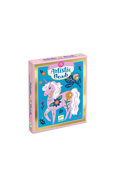 djeco Set creativ cu margele Animale si flori, Djeco, varianta kids color