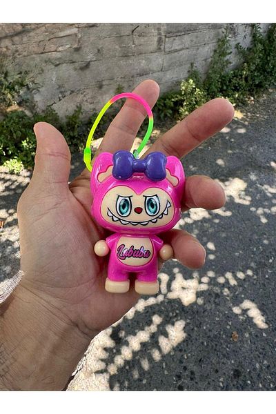 Hyd Toy Mini Size 9 cm Labubu Figure Colorful Plastic Bracelet Detachable Figure Toy 1 Piece