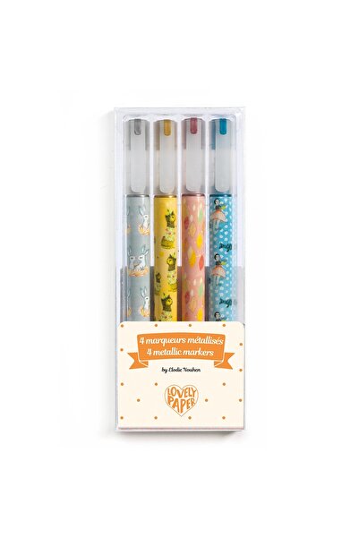 djeco Set of 4 metallic markers, Djeco, varied kids collection
