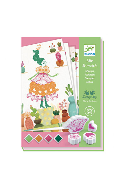 djeco Joc creativ cu stampile Fete flori, Djeco, varianta neutrala