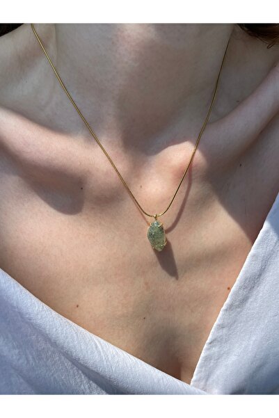 Hora Prenhite Doğal Taş Uçlu Çelik Kolye