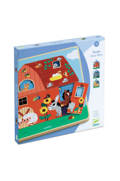 djeco Puzzle straturi Animale de la ferma, Djeco, super distractiv