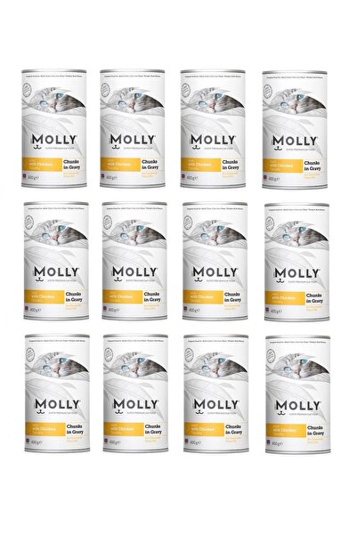Molly Tavuklu Gravy Soslu Kedi Konservesi 400 Gr. X 12 Adet