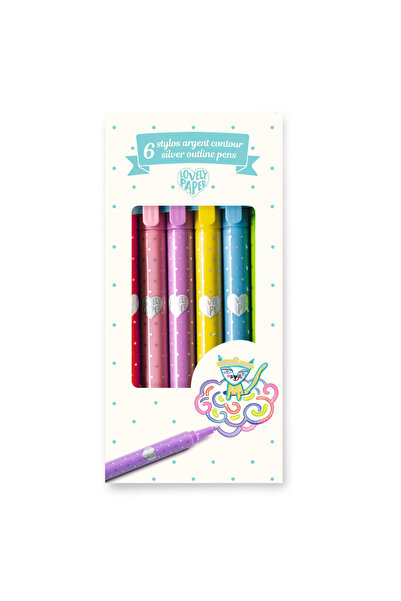 djeco Set 6 carioci contur argintiu, Djeco, editie family