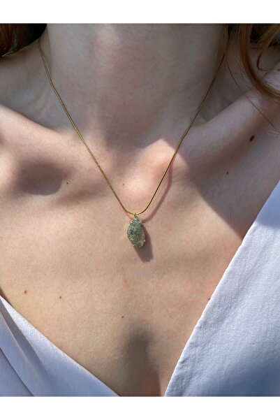 Hora Prenhite Doğal Taş Uçlu Çelik Kolye