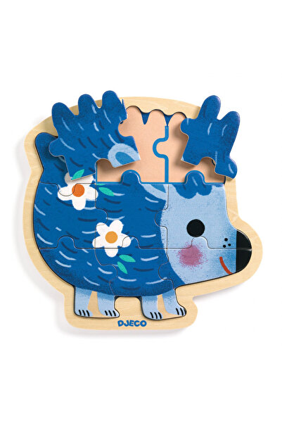 djeco Puzzle din lemn Arici, Djeco, super rezistent