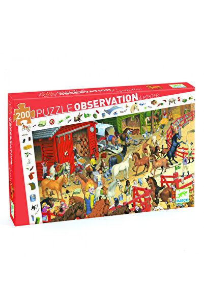 djeco Puzzle observatie Cai, Djeco, set cadou