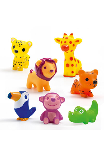 djeco Animalute din silicon Troopo savana, Djeco, super rezistent