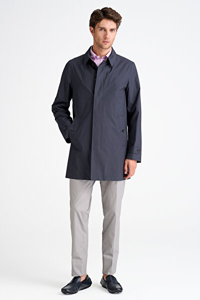 Edwards Erkek Lacivert Paraşüt Kumaşlı Trençkot