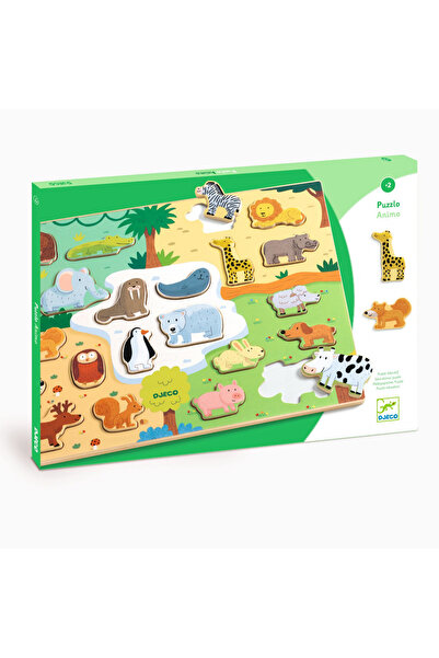 djeco Puzzle din lemn Animo, Djeco, super rezistent
