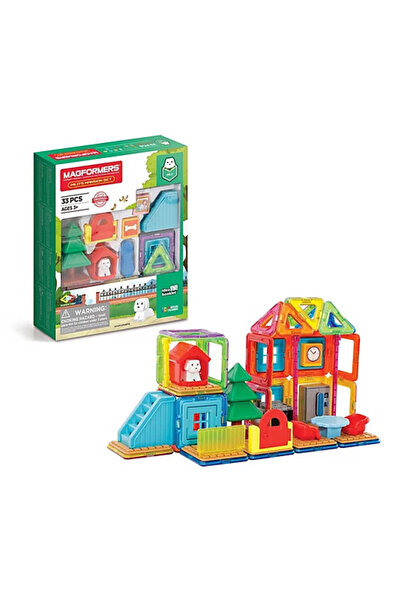 Clicstoys Set de construit Magformers- Casa Milo, 33 piese, super rezistent