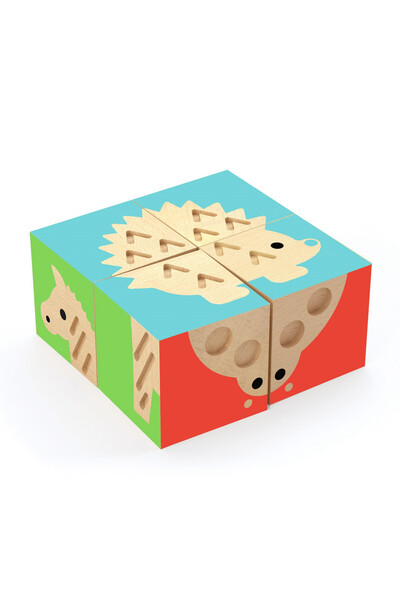 djeco Cuburi lemn TouchBasic, Djeco, varianta neutrala