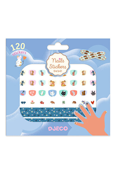 djeco Stickere pentru unghii model animalute, Djeco, varianta prietenoasa