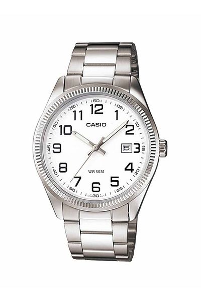Casio MTP-1302D-7B Water Resistant Analog Watch - 38 mm - Silver