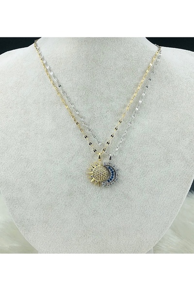 ECCEX Moon Sun Couple Necklace Friend Necklace Steel