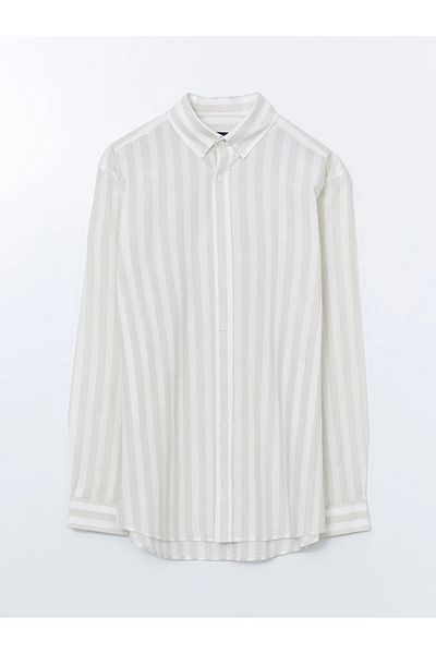 LC Waikiki Regular Fit Long Sleeve Striped Poplin Men's Shirt